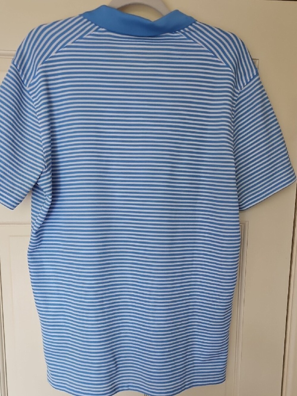 Nike Light Blue and White Striped Polo - Picture 4 of 6